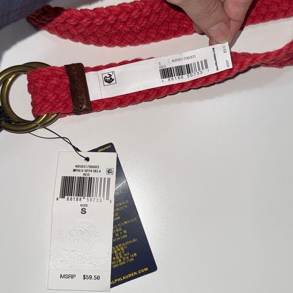 Polo Ralph Lauren Men's Braided Cotton Belt - Chili Pepper large $59 - Picture 5 of 9